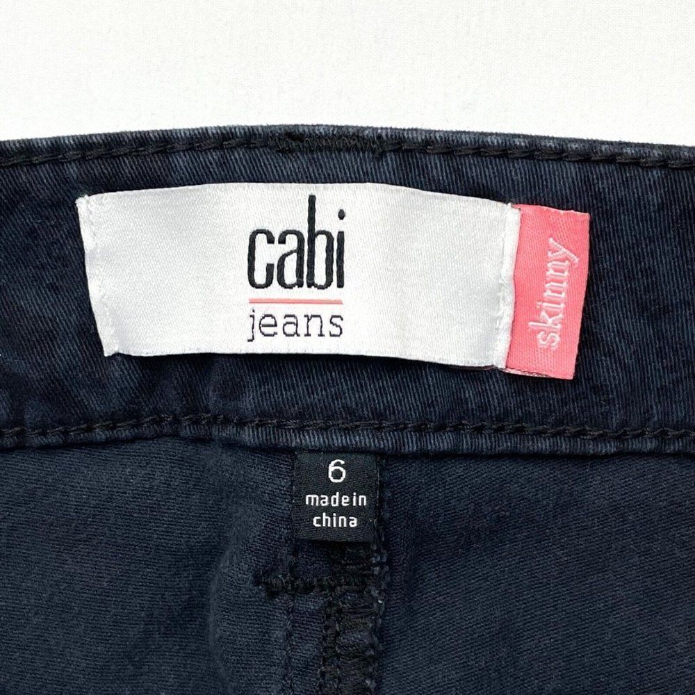 CABI Floral Lace Print Skinny Jean Navy Blue - Picture 4 of 9